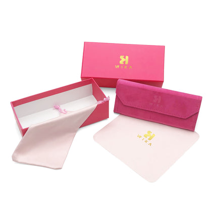 Pink packaging set with box drawer and case displayed