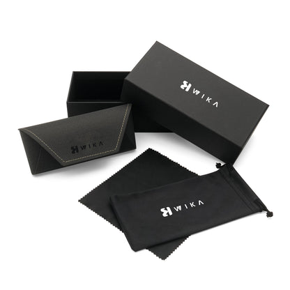 Black eyewear set with separate box lid and base