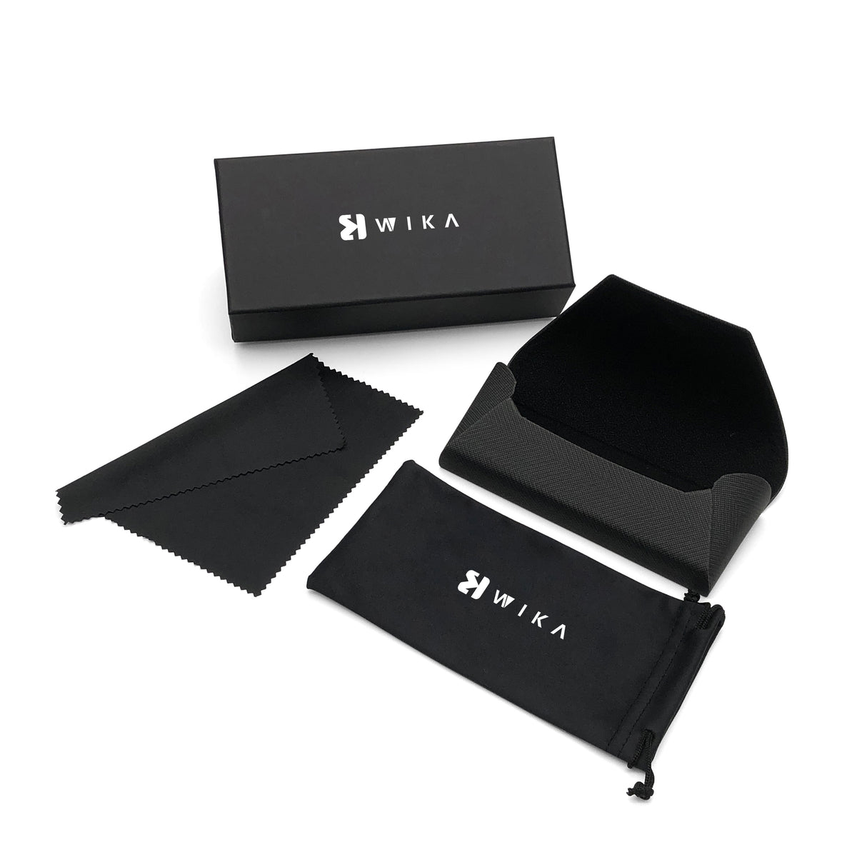 Black packaging set with the case panels opened