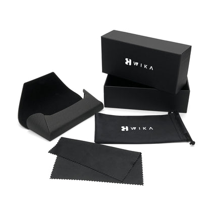 Open black case beside an upright box lid